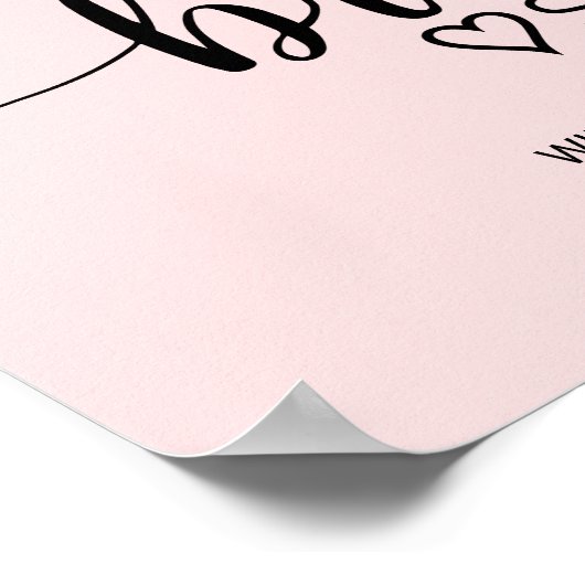 Brautparty Blush Pink Calligraphy Willkommen Poster (Ecke)
