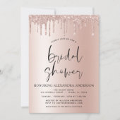 Brautparty Blush Pink Glitzer Girly Einladung (Vorderseite)