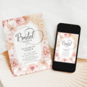 Brautparty Blush Pink Gold Floral Einladung