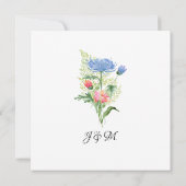 Brautparty Blush Pink in Dusty Blue Fern Floral Einladung (Rückseite)