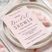 Brautparty Blush Pink Kalligrafie Einladung