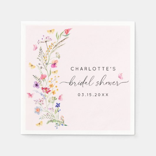 Brautparty Blush Pink Serviette (Vorderseite)