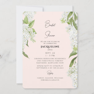 Brautparty Blush White Hydrangeas Einladung