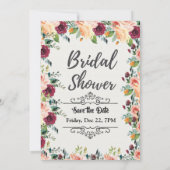 Brautparty, Blüten rund Einladung (Rückseite)