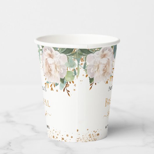 Brautparty Blütenblättrige Eukalyptus Grünpflanzen Pappbecher (Rechts)