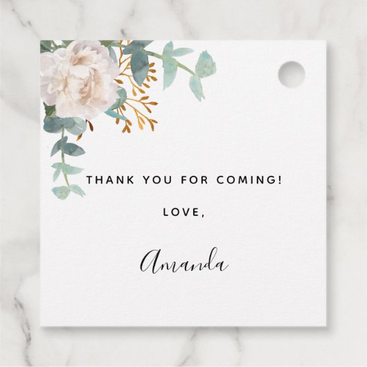 Brautparty Blütenblättrige Eukalyptus-Pflanzen ele Geschenkanhänger (Rückseite)