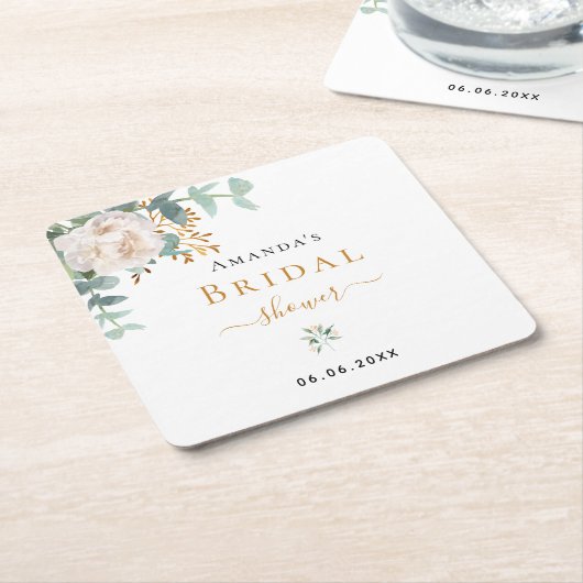 Brautparty Blütenblättrige Eukalyptus-Pflanzen ele Rechteckiger Pappuntersetzer (angewinkelt)