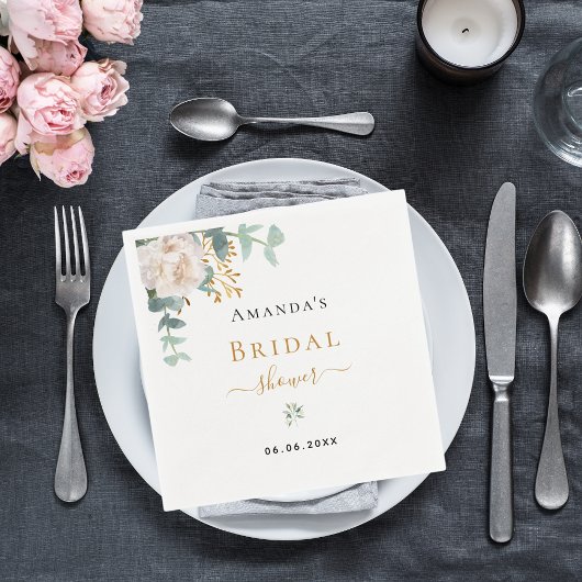 Brautparty Blütenblättrige Eukalyptus-Pflanzen ele Serviette