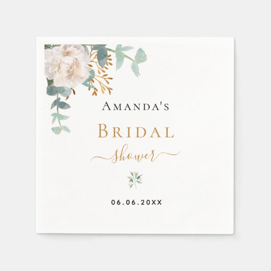 Brautparty Blütenblättrige Eukalyptus-Pflanzen ele Serviette (Vorderseite)