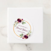 Brautparty-Blütengold-Bordeaux Geschenkanhänger (Beispiel)