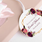 Brautparty-Blütengold-Bordeaux Geschenkanhänger