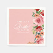 Brautparty: Blütenrot Serviette (Vorderseite)