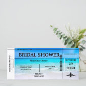 Brautparty Boarding Pass Destination Tropisch (Stehend Vorderseite)