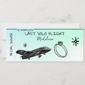 Brautparty Boarding Pass Letzte Solo Flug Blau Einladung (Rückseite)