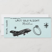 Brautparty Boarding Pass Letzte Solo Flug Blau Einladung (Rückseite)