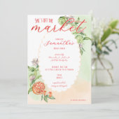 Brautparty Boho Citrus Lemon Einladung (Stehend Vorderseite)