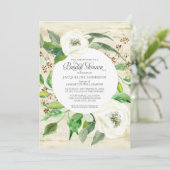 Brautparty BOHO Eucalyptus Leaf Wreath Rose Einladung (Stehend Vorderseite)