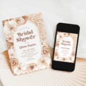 Brautparty Boho Floral Mocha Einladung