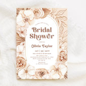 Brautparty Boho Floral Mocha Einladung
