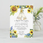 Brautparty BOHO Floral Teepee Sonnenblume Daisy Einladung (Stehend Vorderseite)