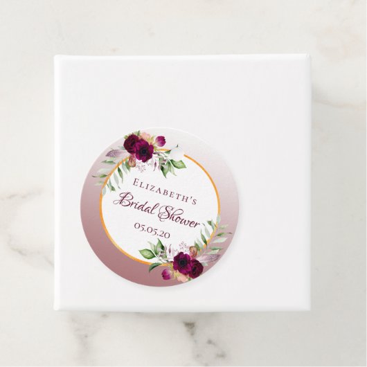 Brautparty boho florale burgundy Zimt Rose Geschenkanhänger (Beispiel)