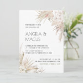 Brautparty Boho pampas Grass Einladung (Stehend Vorderseite)