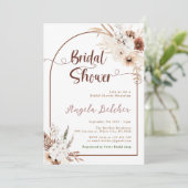 Brautparty Boho Pampas Grass Einladung (Stehend Vorderseite)