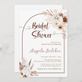 Brautparty Boho Pampas Grass Einladung (Vorne/Hinten)