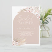 Brautparty Boho pampas Grass Einladung (Stehend Vorderseite)