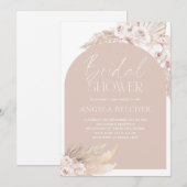 Brautparty Boho pampas Grass Einladung (Vorne/Hinten)