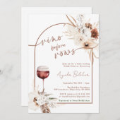 Brautparty Boho pampas Grass und Wein Einladung (Vorne/Hinten)