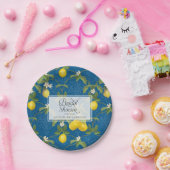 Brautparty BOHO Royal Blue Lemon Blume Citrus Pappteller (Party)