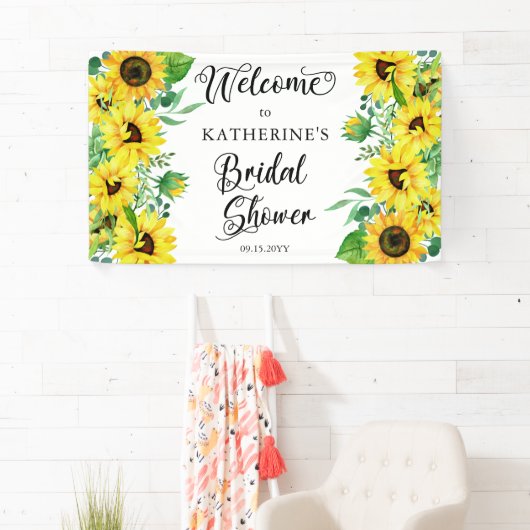 Brautparty Boho Sunflowers | Eukalyptus Banner (Insitu)