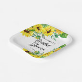 Brautparty Boho Sunflowers | Eukalyptus Paper P Pappteller (Gewinkelt)