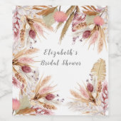 Brautparty BOHO Terracotta Pampas Grass Wheat Weinetikett (Einzelnes Label)