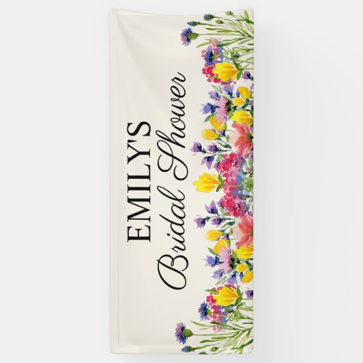 Brautparty Boho Wildblumen Banner (Vertikal)