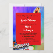 Brautparty Bollywood Indian Colorful Modern Einladung (Rückseite)