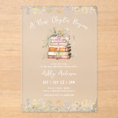 Brautparty Book Theme Acryleinladungen (Vorderseite)