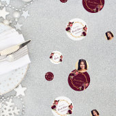 Brautparty Bordeaux-Blumengestein Foto Konfetti