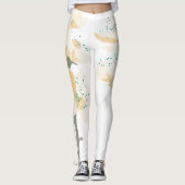 Brautparty, botanische Blume Orange Leggings (Vorderseite)