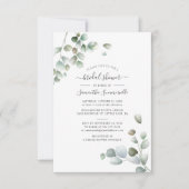 Brautparty Botanische Eukalyptus-Grünschrift Einladung (Vorderseite)