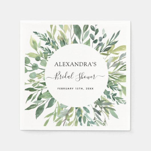 Brautparty Botanische Vegetation Serviette (Vorderseite)