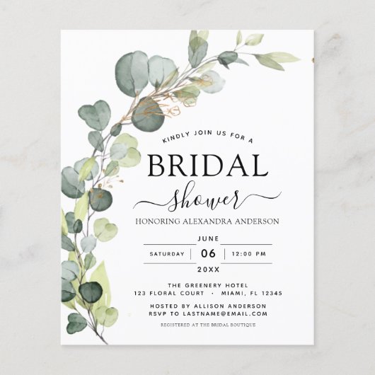 Brautparty Botanischer Eukalyptus Boho (Vorderseite)