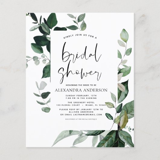 Brautparty Botanischer Garten Einladung Flyer (Vorne)