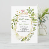 Brautparty botanischer geometrischer Rahmen Einladung (Stehend Vorderseite)