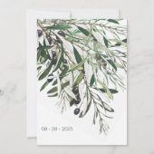 Brautparty Botanischer Grüner Olivenzweig Italiens Einladung (Rückseite)
