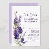 Brautparty Botanischer Lavendel Lila Einladung (Vorne/Hinten)