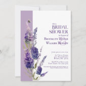 Brautparty Botanischer Lavendel Lila Einladung (Vorderseite)