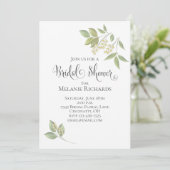 Brautparty Botanisches Gipskraut Grüne Save The Date (Stehend Vorderseite)