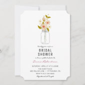 Brautparty Bouquet Mason Jar Einladung (Vorderseite)